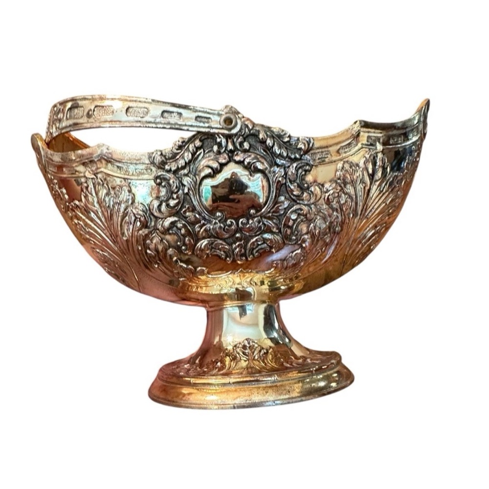 Vintage‎ Candy Basket Silver Handled Over Copper By Godinger Silver, Japan 3in